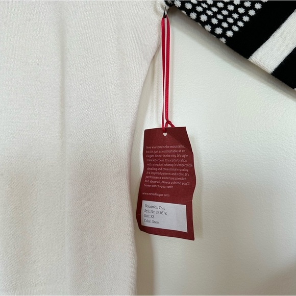 Never Fair Isle Snowflake Quarter Zip Knit Pullover Sweater Size XS - Picture 12 of 15